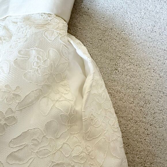 Legends by Romona Keveza 100% Silk Lace Overlay Strapless Wedding Gown Short Kne - Picture 8 of 16